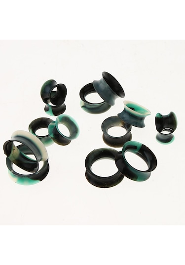 Suntek 7 Çift Esnek Silikon Kulak Göstergeleri İnce Renkler-5 Çok Renkli