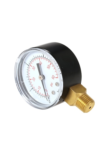 Yaleker Kompakt Çift Skaleli Hidrolik Basınç Ölçer, 0-60 Psı/0-4 Bar, 50mm Çap, 1/4" Npt Bağlantı