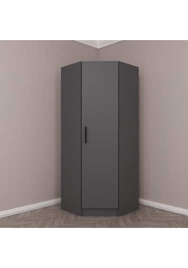 Kale Tek Kapaklı Köşe Zincir Dolap Antrasit - 210cm Antrasit