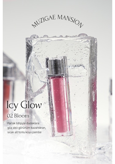 Muzigae Mansion Uzun Süre Parlak Görünüm Sunan Lip Gloss Icy Glow 02 Bloom 02 Bloom
