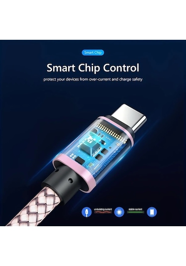 Oldfriend 2.4a Hızlı Şarj Usb-c Kablosu - Ultra/s23+/s22/s22+/s21 İçin Dayanıklı Nylon Örgülü Uzun Mavi 3m