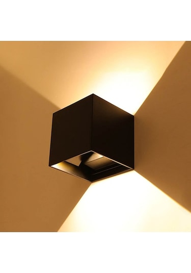 Besthome1 Siyah 6w Led Duvar Karesi, Ayarlanabilir Açılı, Isınma Işığı, Modern Oturma/yatak Odası Lambası, Su Geçirmez Abs Kapl Diğer