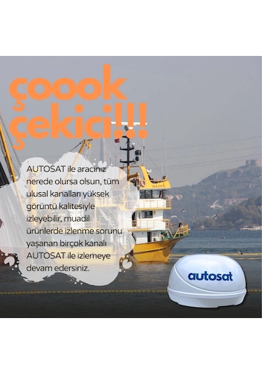 Autosat Sma30 Multi 3 Çıkışlı Marin Ve Karavan Uyumlu Uydu Anteni