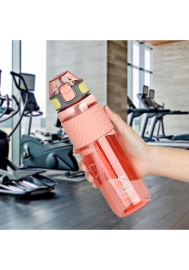 Tkk Pembe Silikon Pipetli Tritan Matara/Suluk 800 ML  - Kamp Matarası - Çocuk Ve Yetişkin
