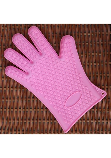 Sones 2 Adet Silikon Yalıtımlı Fırın Mikrodalga Bulaşık Klipsi Eldiveni, Renk: Pembe