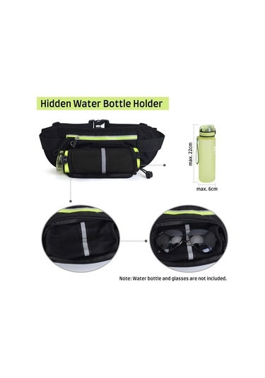 Geeksen Koşu Ve Spor İçin Hafif Su Şişeli Bel Çantası - Portakal Renk Çok Renkli