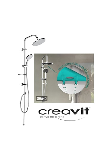 Creavit Sh640 Tepe Duş Sistemi Ve Liva Banyo Bataryası Lv2500 Krom