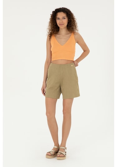 U.s. Polo Assn. Kadın Haki Şort Örme 50289193-vr027 Haki