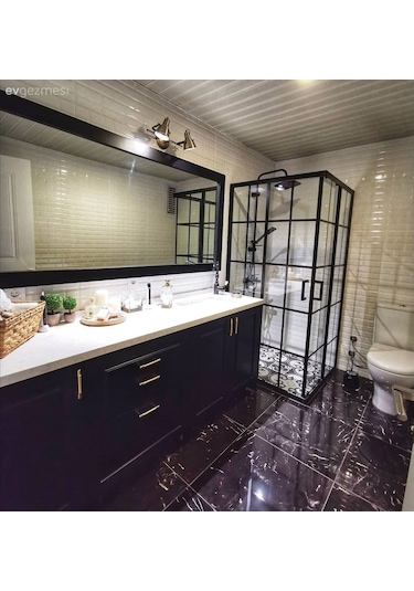 Blackline 5Mm Kalın Cam Siyah Çıtalı Duşakabin Şişecam En Kalitelisi H:190 Siyah