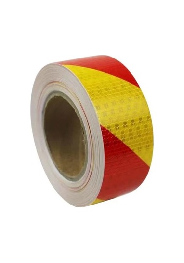 Carub Fosfor Bant Petekli Çapraz 5 Cm X 25m Sarı -kırmızı