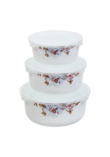 Daniks Cam Seramik Kapaklı 3 Parçalık Salata Kasesi Seti, Orlean 187270230 Yeşil