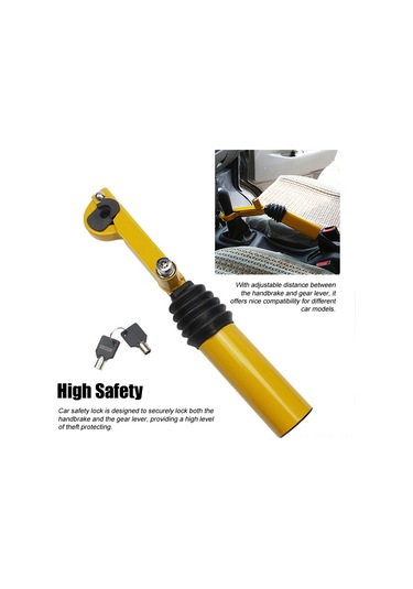 Padalink "evrensel Araç Güvenlik Kilidi - Ayarlanabilir El Freni Ve Vites Kilit Sistemi, 2 Anahtarlı"