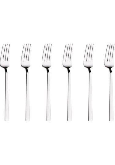 Yiğitsan Şehzade Fethiye 6Lı Tatlı Çatal-304 Çelik Gümüş