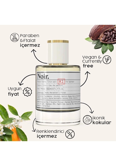 K1 Kadın Edp Parfüm 50 Ml 9% Amber - Çiçeksi