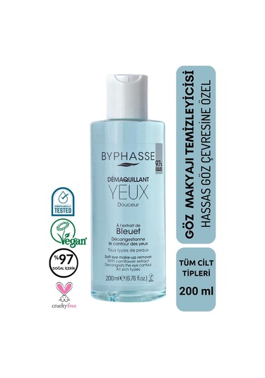 Byphasse Hassas Ciltler İçin Nazik Göz Makyaj Temizleyici 200 ML