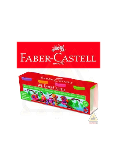 2 Adet - Faber Castell 4 Renk Oyun Hamuru Su Bazlı 2x440gr