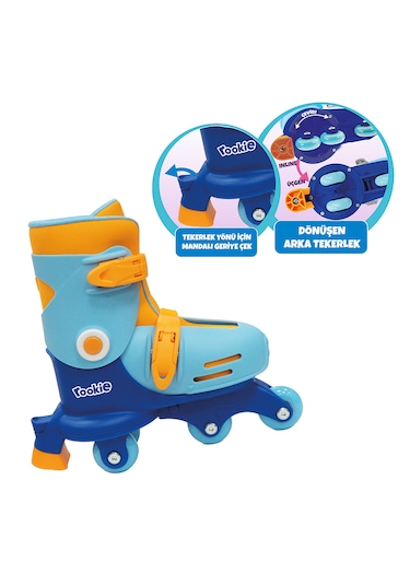 Ayarlanabilir Dönüşen Tekerlekli 2 In 1 Twisty Paten - Mavi