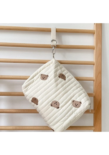 Reedark Bebek Bezi Çantası - Arabaya Takılabilir Depolama Çantası, Kancalı, Pamuk Malzeme, 25 17 10cm, Tek Kanca Mami Çantası Beyaz