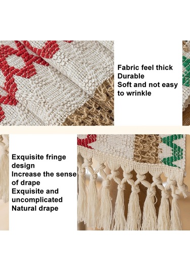 Sones 33x153cm Noel Havlu Nakışlı Masa Bayrağı Basit Masa Örtüleri Noel Ağacı Dalgası Diğer