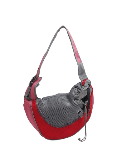 Geeksen Kedi Çantası Evcil Hayvan Çantası Omuz Çantası Köpek Göğüs Tarafı Sırt Çantası Taşınabilir Evcil Hayvan Çantası Evcil Hayvan Malzemeleri L Boyutu Kırmızı Artı Kır