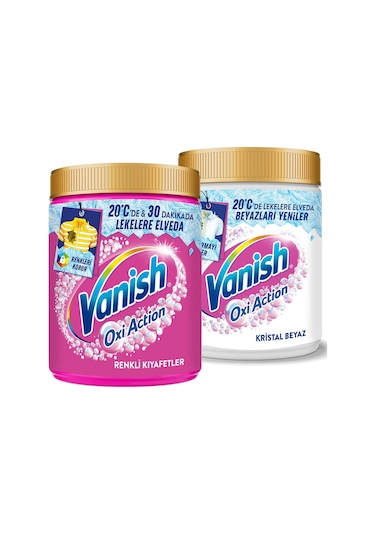 Vanish Kosla Multipower Toz Leke Çıkarıcı Deterjan Güçlendirici Pembe 970 G + Beyaz 970 G