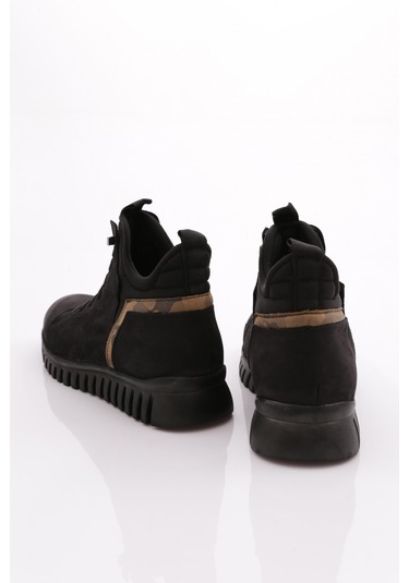 Dgn 4863 Erkek Tabani Çentikli Bot Siyah Nubuk