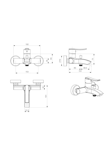 Nova Beyaz Banyo Bataryası Beyaz