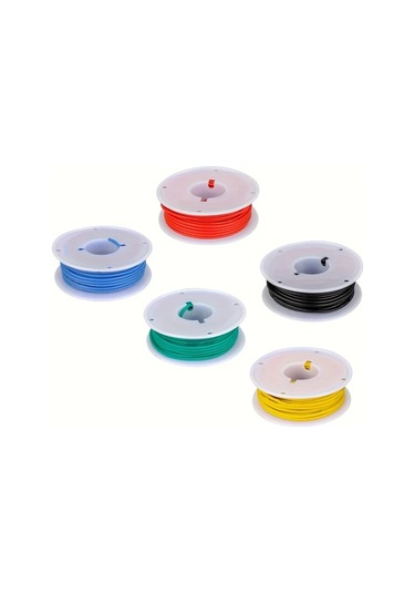 Meridiangoods 16-24awg 5 Renkli 25m Kalaylı Bakır Silikon Kablo Dıy Elektrik Projeleri Diğer
