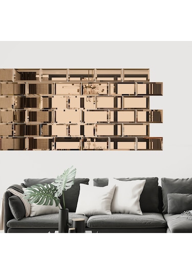 Ayna - 10'Lu Takım Tuğla Modelli Ayna - 25Cm X 12,5Cm Çok Renkli