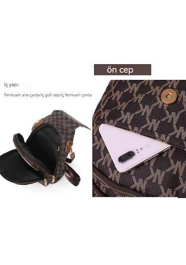 Kadınlar İçin Şık Retro Sırt Çantası-pembe Pembe