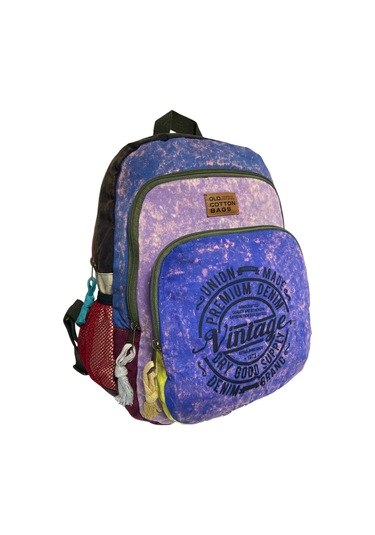 Kaliteli Vintage Disayn Sırt Gezi Çantası New Patchwork 5017 Mavi