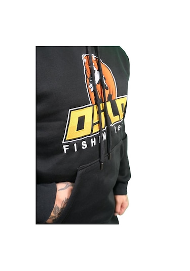 Oslo Bear Siyah Nakışlı Kapüşonlu Sweatshirt Siyah
