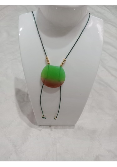 Deri İpli Yeşil Kolye Yeşil