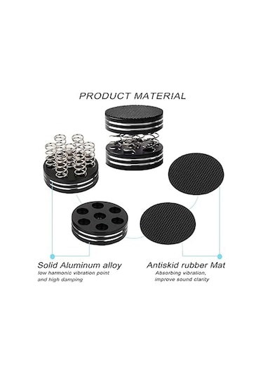 Flybuy Hifi Ses Ayak Pedi Hoparlör Ekipmanı Alüminyum Çivili 4 Adet, Su Geçirmez, Hifi Performans İçin Uygun