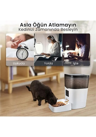 Petfit Feline Prime 3l Wi-fi Kameralı Akıllı Otomatik Kedi Köpek Mama Kabı Besleme Ünitesi Sesli Komut+çelik Kase+app Kontrol