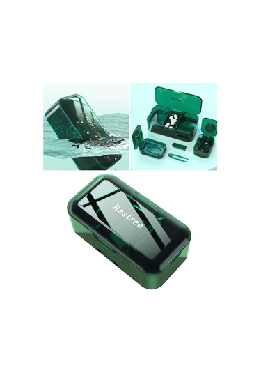 Homyl Taşınabilir Hap Saklama Kutusu 3'ü 1 Arada Yeşil Yeşil