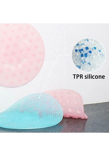 Tenfowee Banyo Masaj Yastığı - Emniyetli Ve Kaymayan Silikon Taban İle Cilt Temizleme Ve Rahatlama Mavi