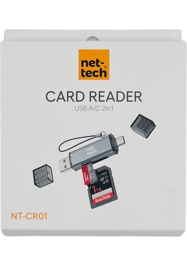 Nettech Nt-cr01 Usb Ve Type-c Sd Kart Okuyucu - Gri Diğer