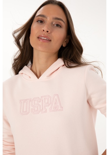 U.S. Polo Assn. Kadın Açık Pembe Şardonlu Kapüşonlu Basic Sweatshirt 50313566-VR078 U.S. Polo Assn. Kadın Açık Pembe Şardonlu Kapüşonlu Basic Sweatshirt 50313566-VR078