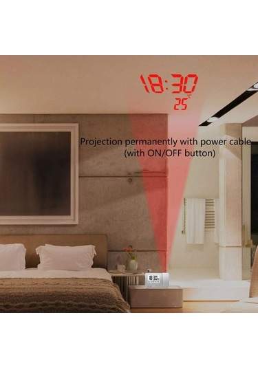 Wondernest Yatak Termoli Saat Projeksiyon Odası Lichen İçin Nem Ölçerli