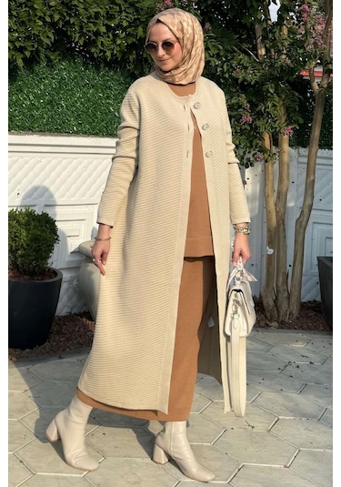 Sinem Çelik Örme Triko Hırka Taş Çok Renkli