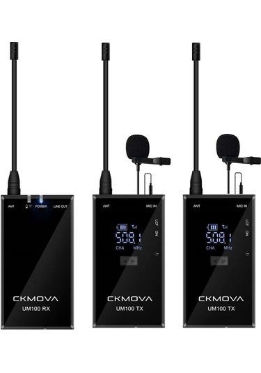 Ckmova Um100 Kit 2 Ultra Kompakt Uhf Kablosuz Yaka Mikrofon Set