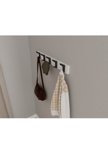 Hepsi3boyutlu Modern Duvar & Kapı Kanca Askılık - 5 Adet Siyah Kanca Askılık - Model No : 2 Siyah