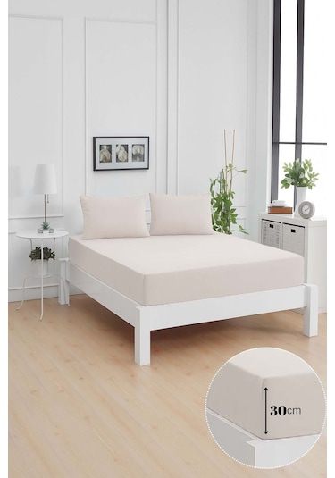 Mirava Premium %100 Pamuk Penye Lastikli Tek Kişilik Çarşaf Takımı 1 Yastık Kılıfı Dahil Açık Gri 100x200cm Açık Gri