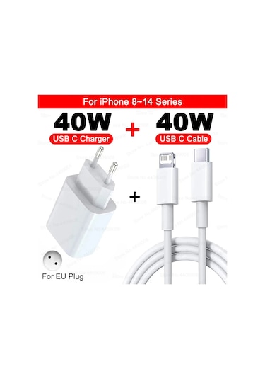 Qwq40w Usb-c Hızlı Şarj Cihazı İphone Uyumlu 16/15/14/13/12/11 Pro Max Pd Şarj Kablosu Abdistribütör Garantili