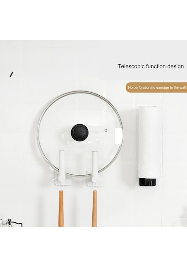 Besthome1 Mutfak Çelik Kapak, Bez, Cam Rakiği - Genişletilebilir, Su Geçirmez, Dayanıklı Abs Malzeme - 4 Adet Halka Siyah Siyah