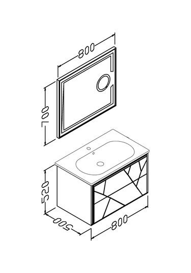 Kiev 80 Cm Banyo Dolabı-Anrasit(Boy Dolap Hariç )