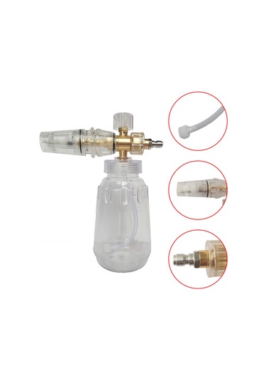 Symbee Basınçlı Yıkayıcı İçin Köpük Topu, Ayarlanabilir Kar Köpüğü Lensi, 1/4'' Hızlı Bağlantı Ve 1l Şişe, Turuncu Turuncu