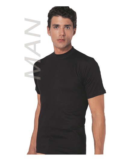 Erkek Siyah Süprem Yarım Kollu % 100 Pamuklu Fanila 3'lü Paket 110-3s Siyah