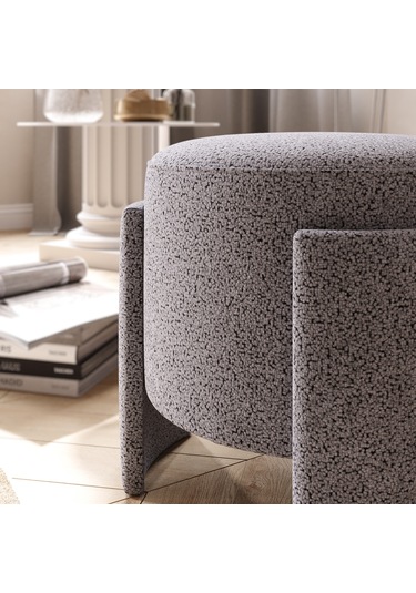 Ash 3 Ayaklı Minimalist Puf, Oturma Odası, Antre Puf Gri